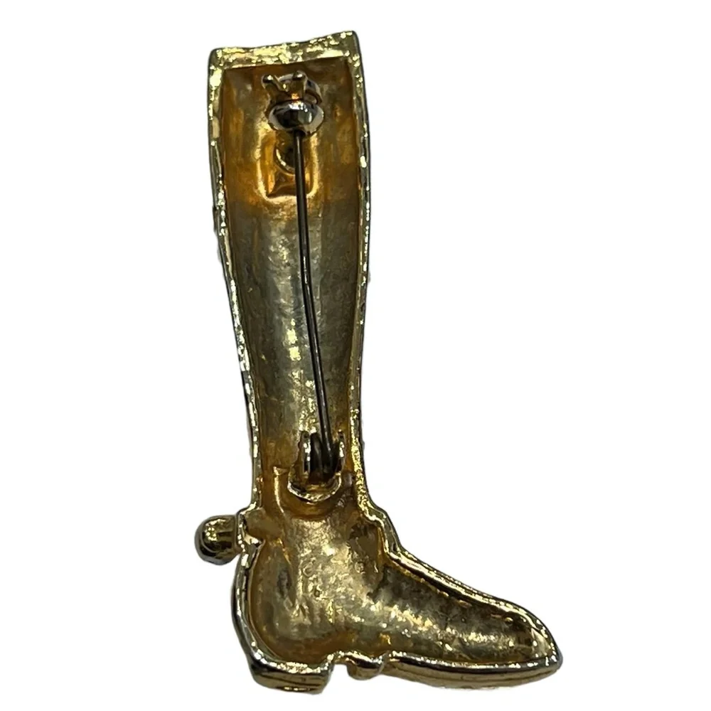 VINTAGE CRYSTAL COWBOY BOOT BROOCH